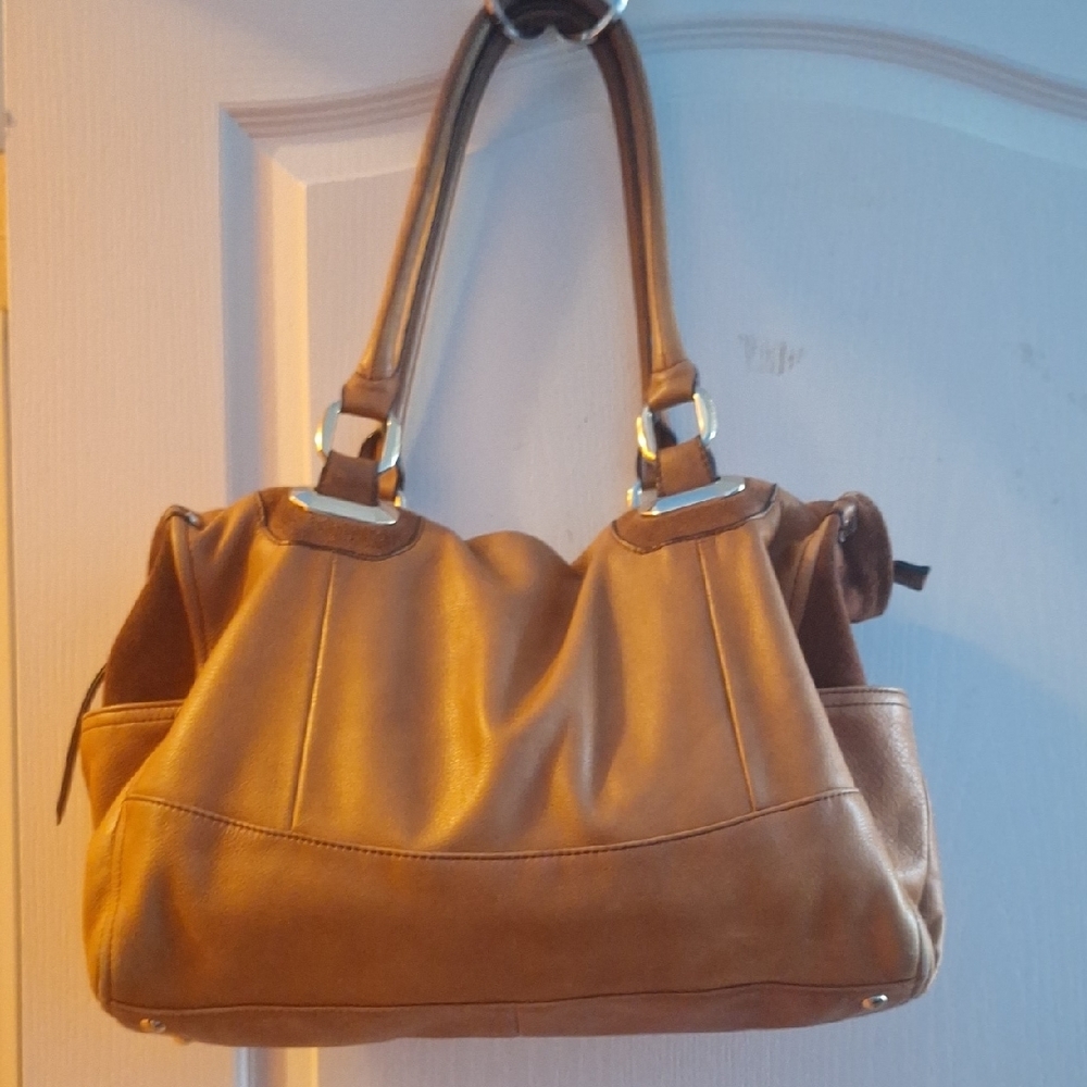 B. Makowski Brown Leather Tote Bag - Picture 2 of 11